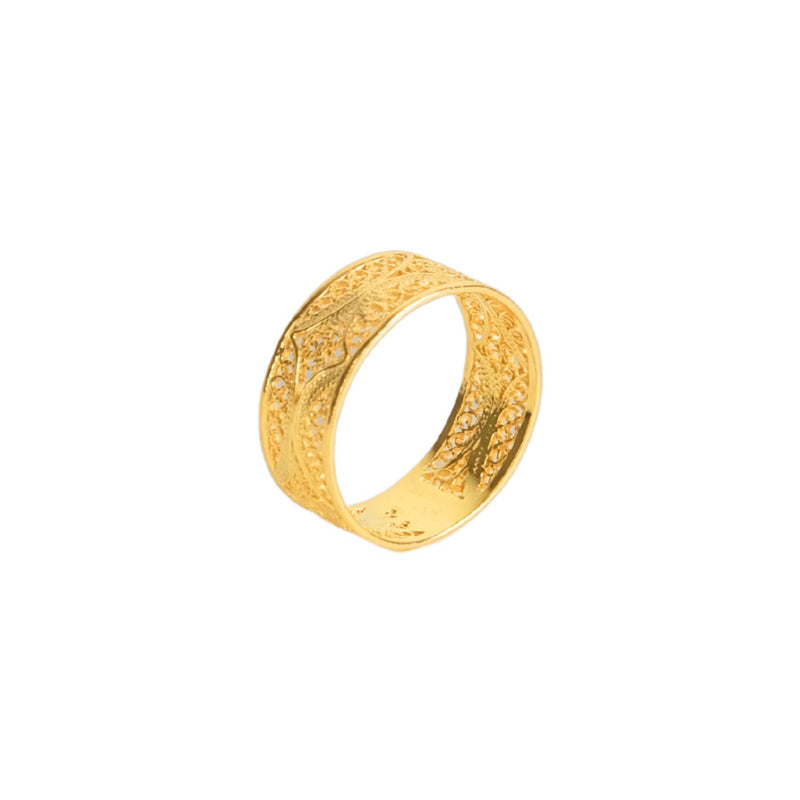 Ring Filigree Band in Gold Plated Silver