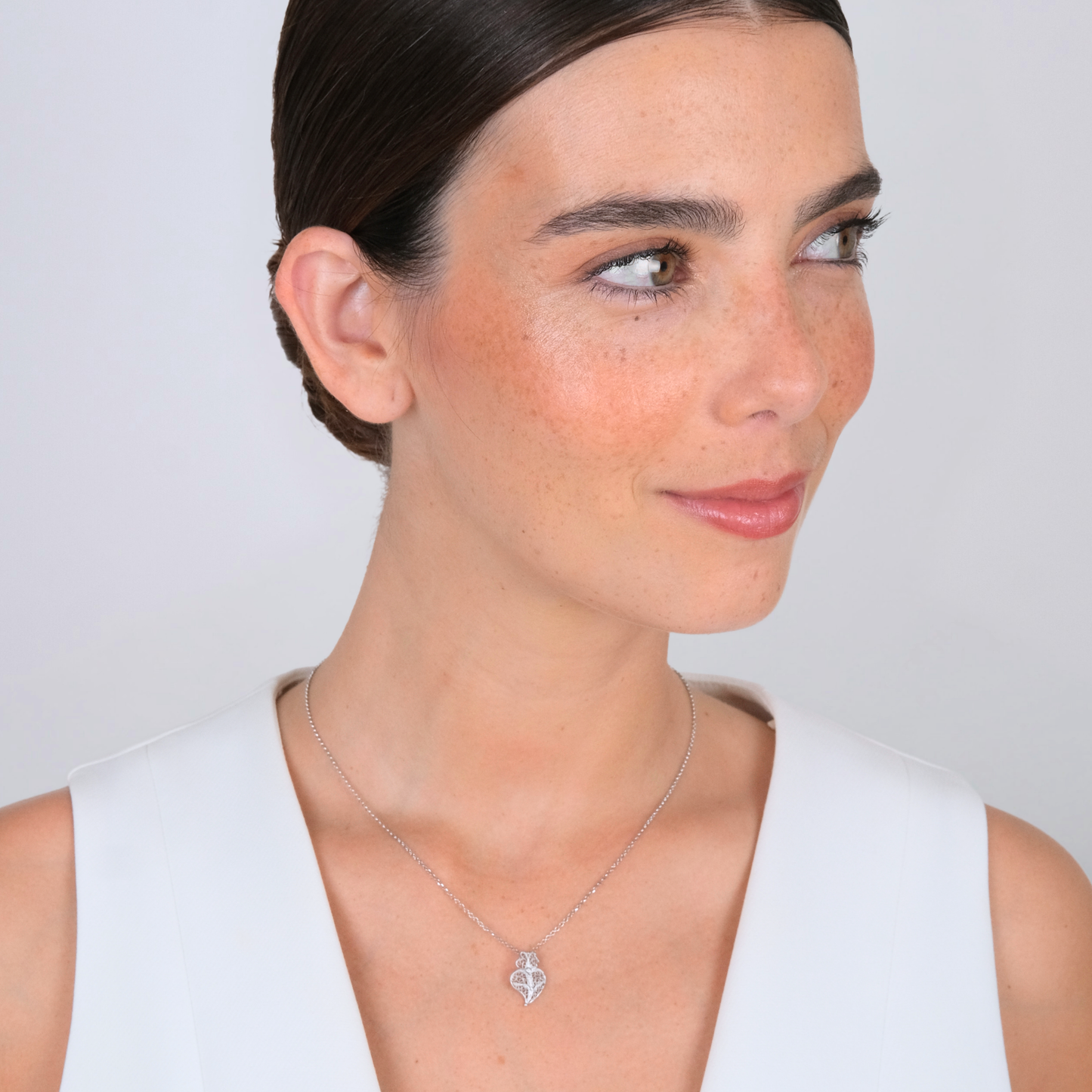 Colar Coração de Viana em Prata