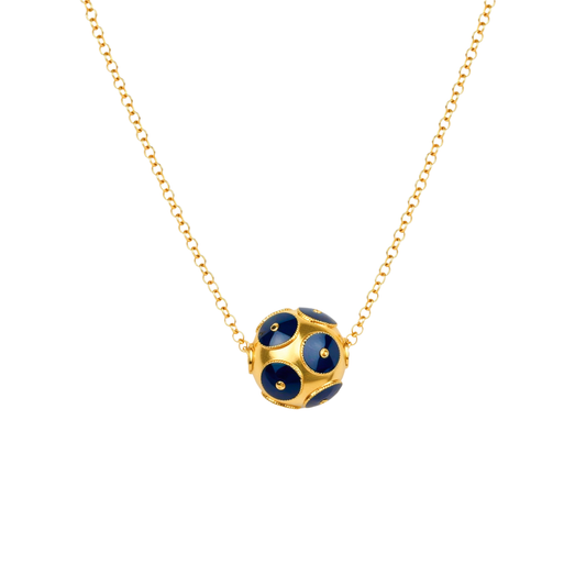 Necklace Viana’s Conta Blue in Gold Plated Silver