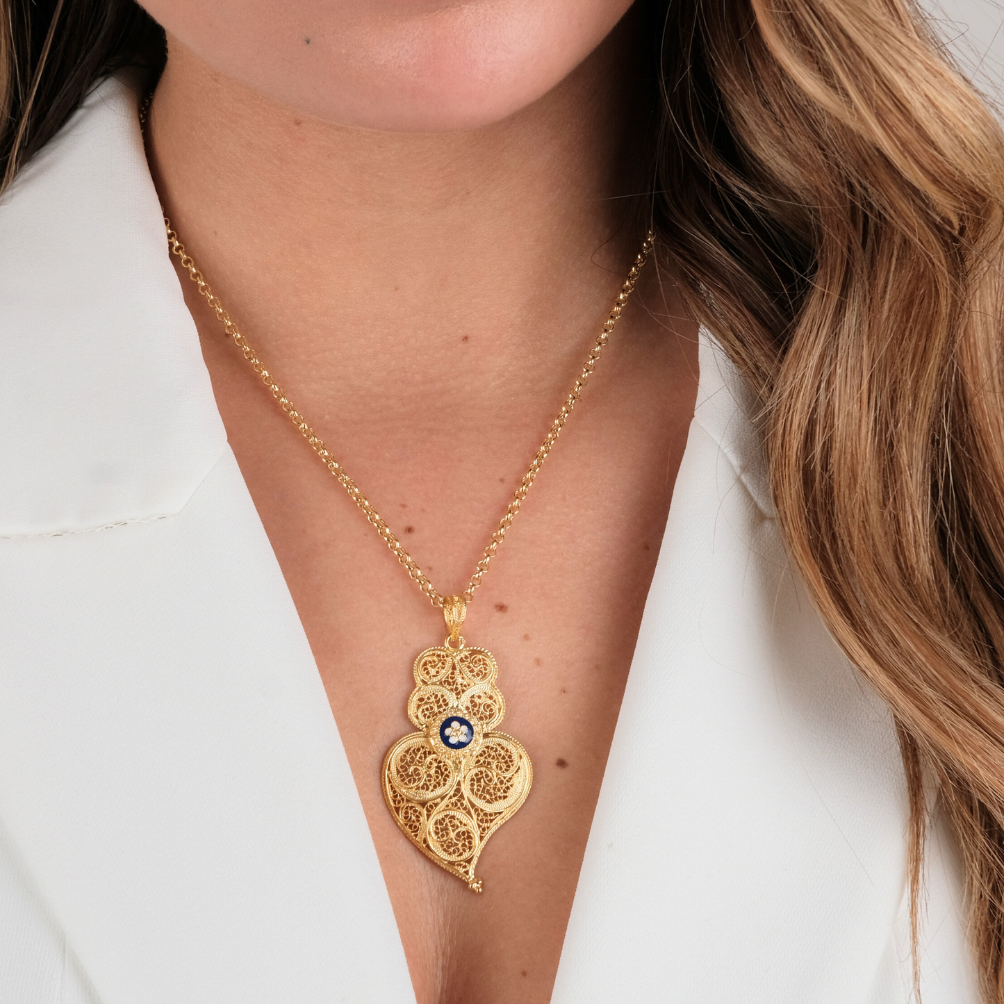 Collier Coeur de Viana Caramujo en Argent Plaqué Or