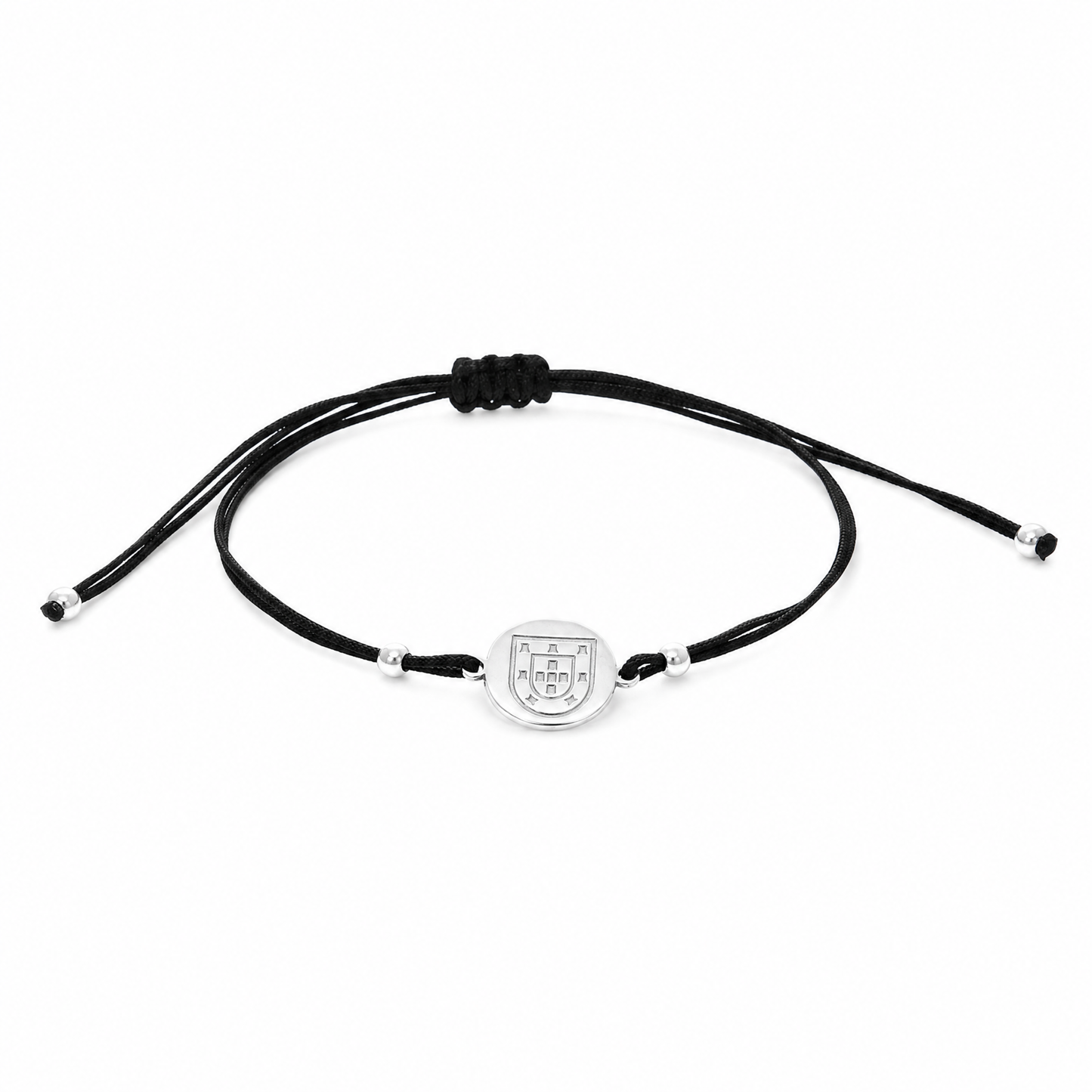 Pulsera Escudo de Plata con Cordón