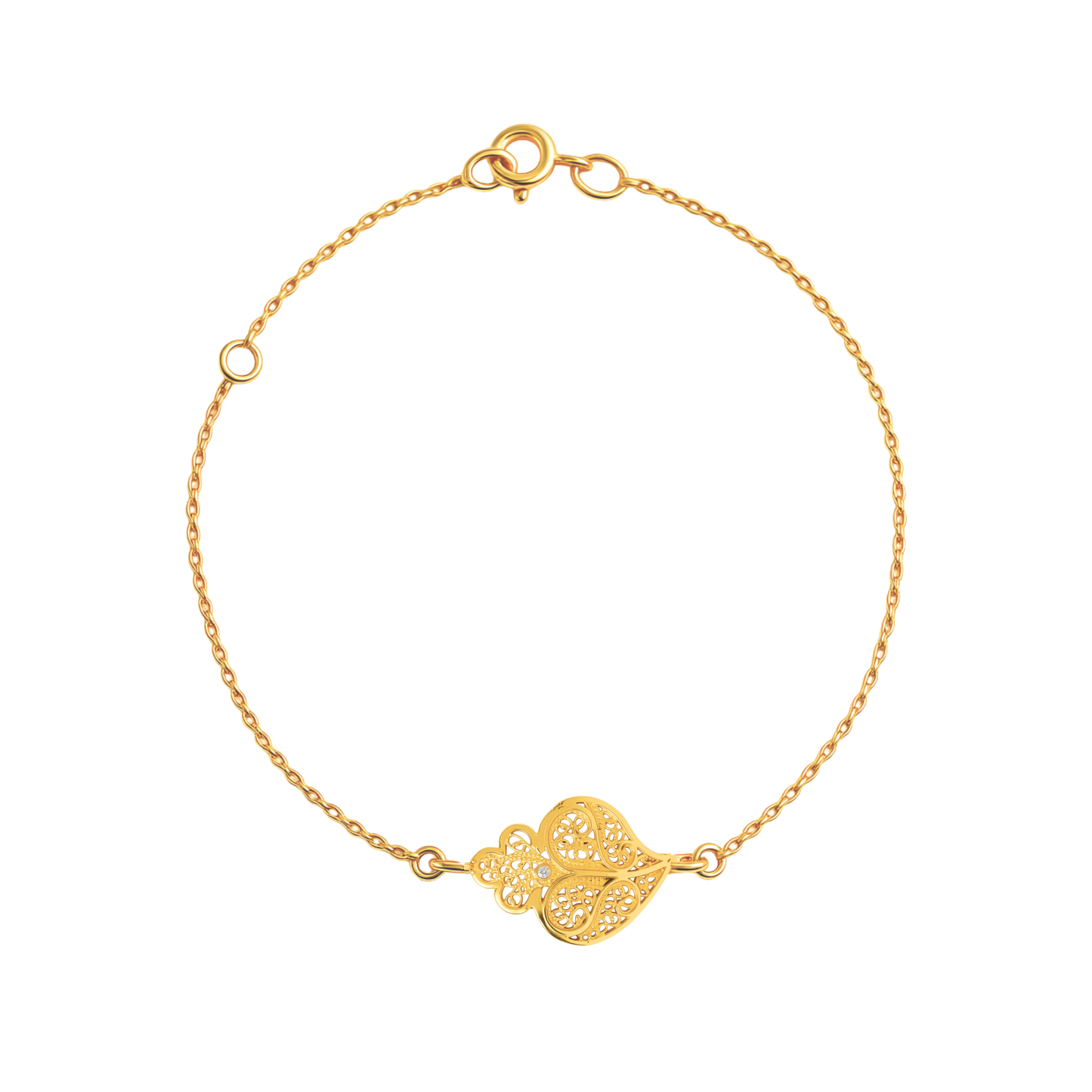 Bracelet Heart of Viana with Diamond in 19,2Kt Gold