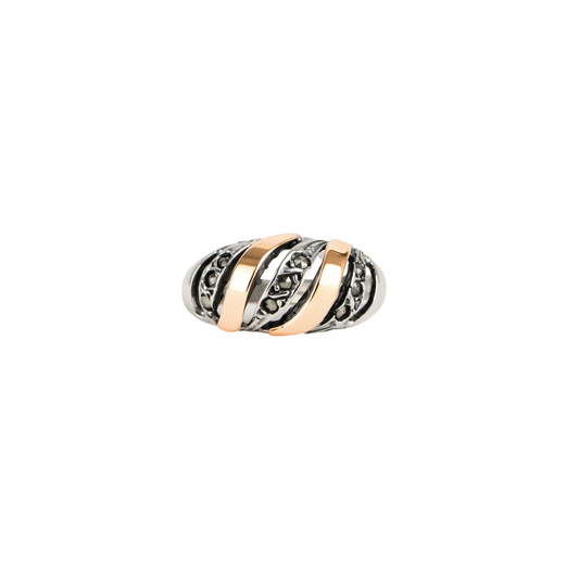 Ring Croissant Marcasites in Silver and Gold