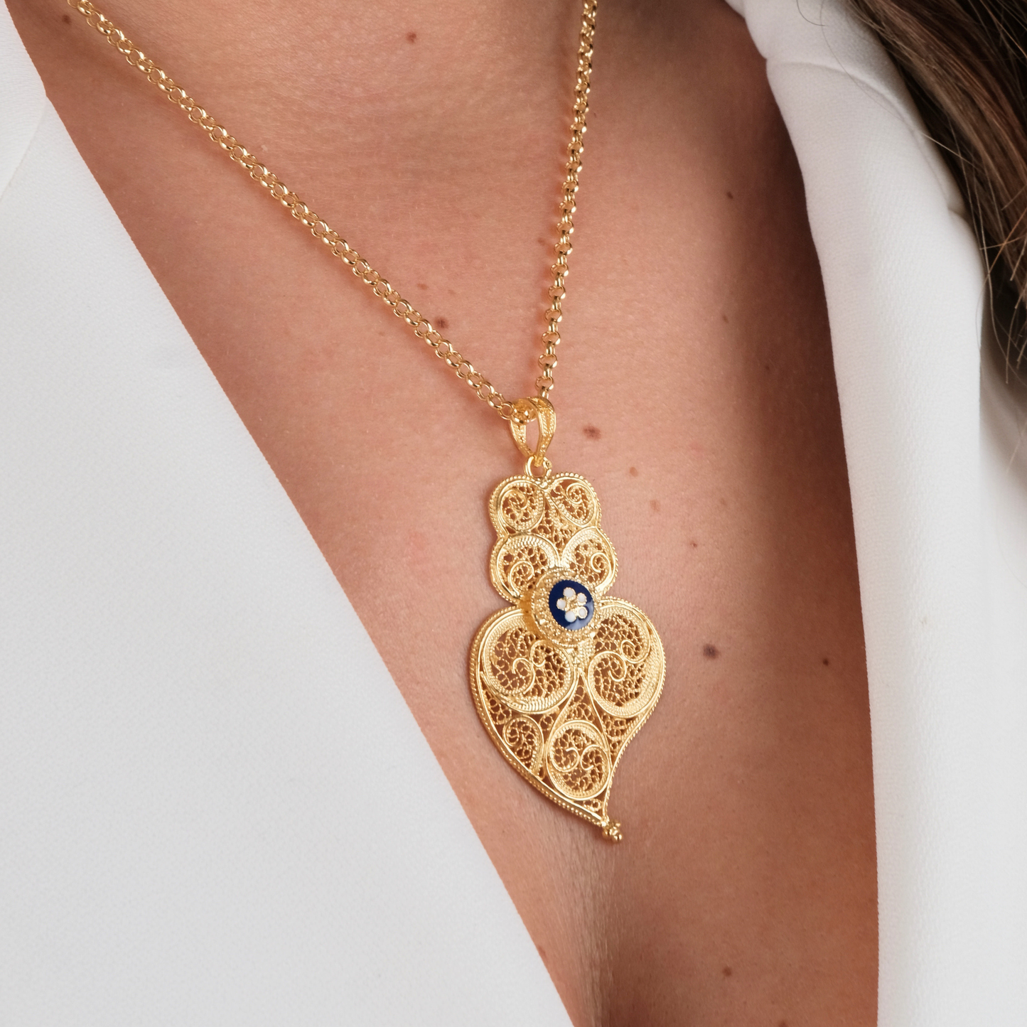 Collier Coeur de Viana Caramujo en Argent Plaqué Or