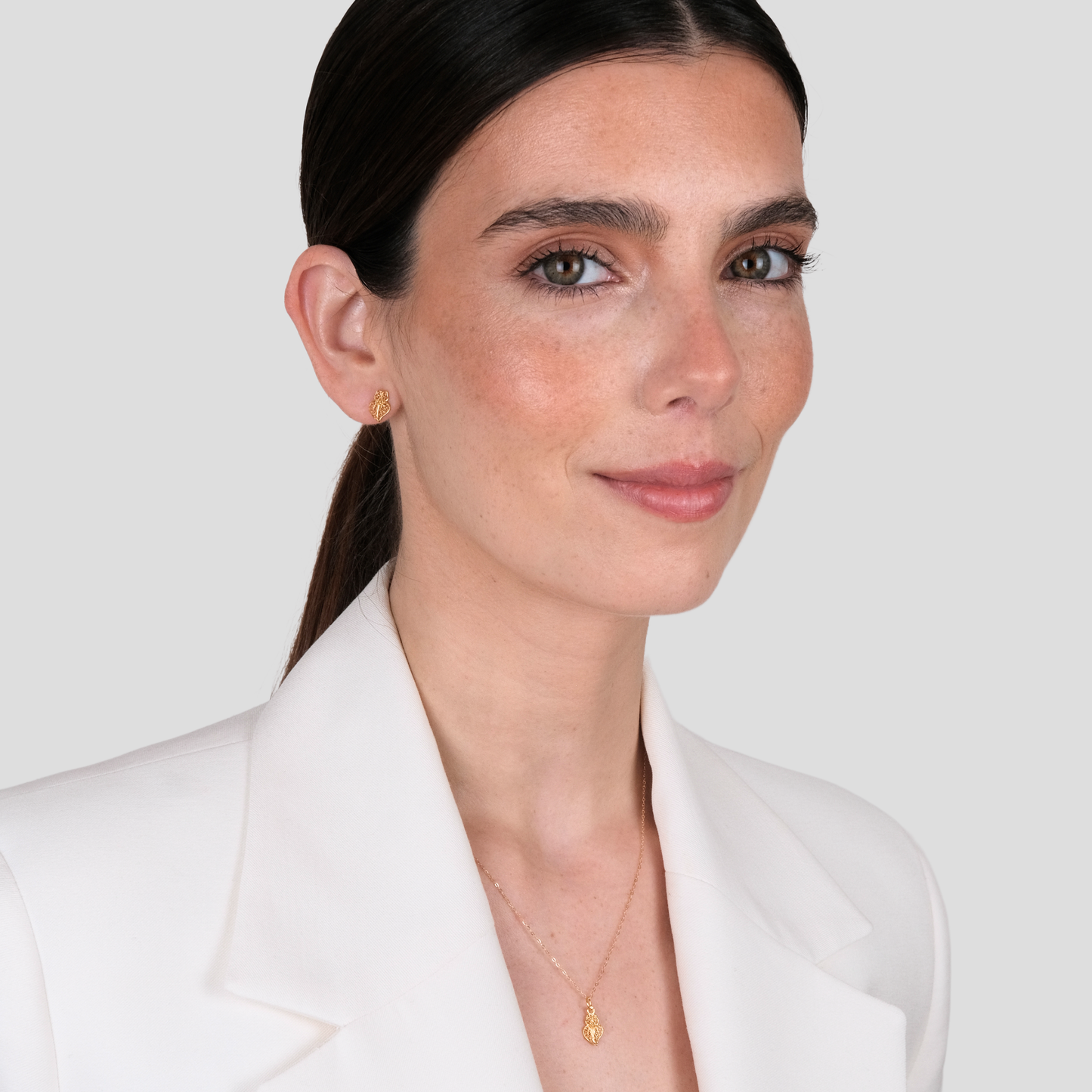 Brincos Coração de Viana XXS em Ouro 9Kt