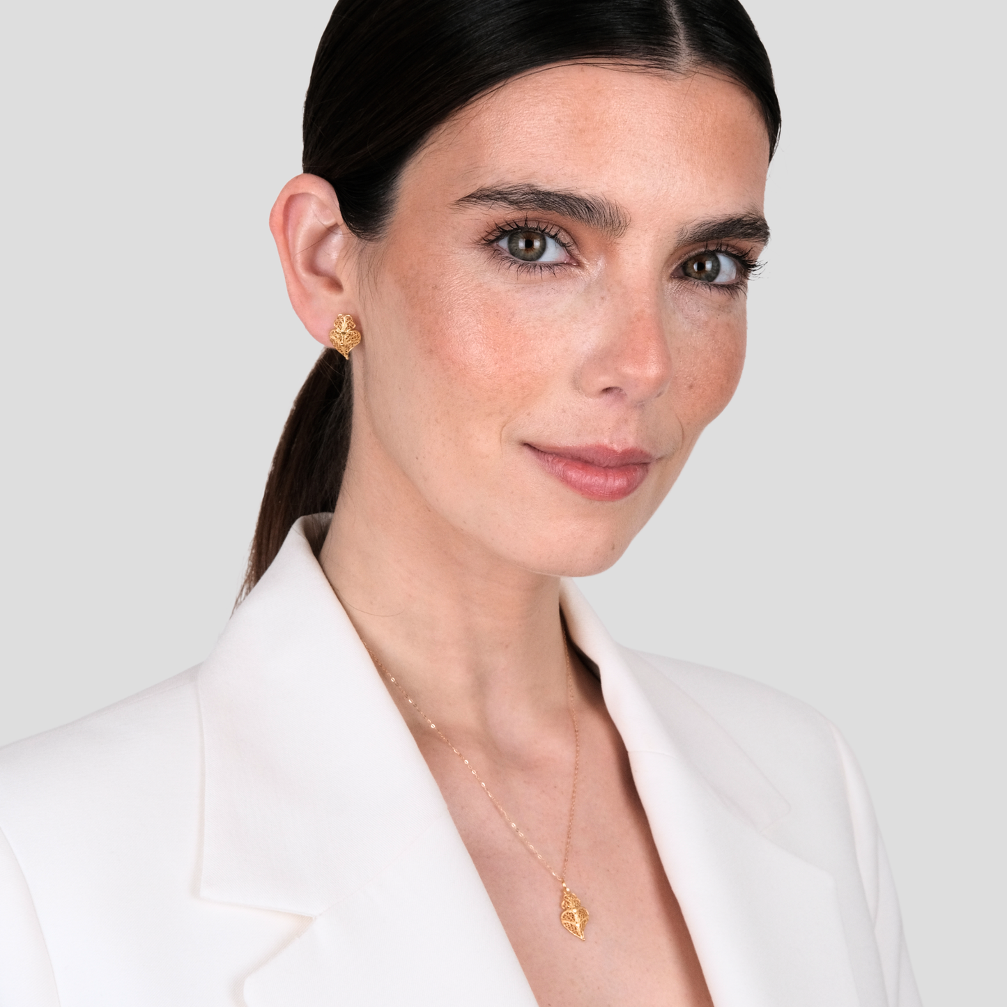 Conjunto Coração de Viana XS em Ouro 9Kt