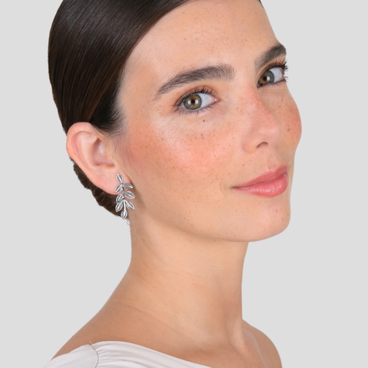 Earrings Leaves in Silver