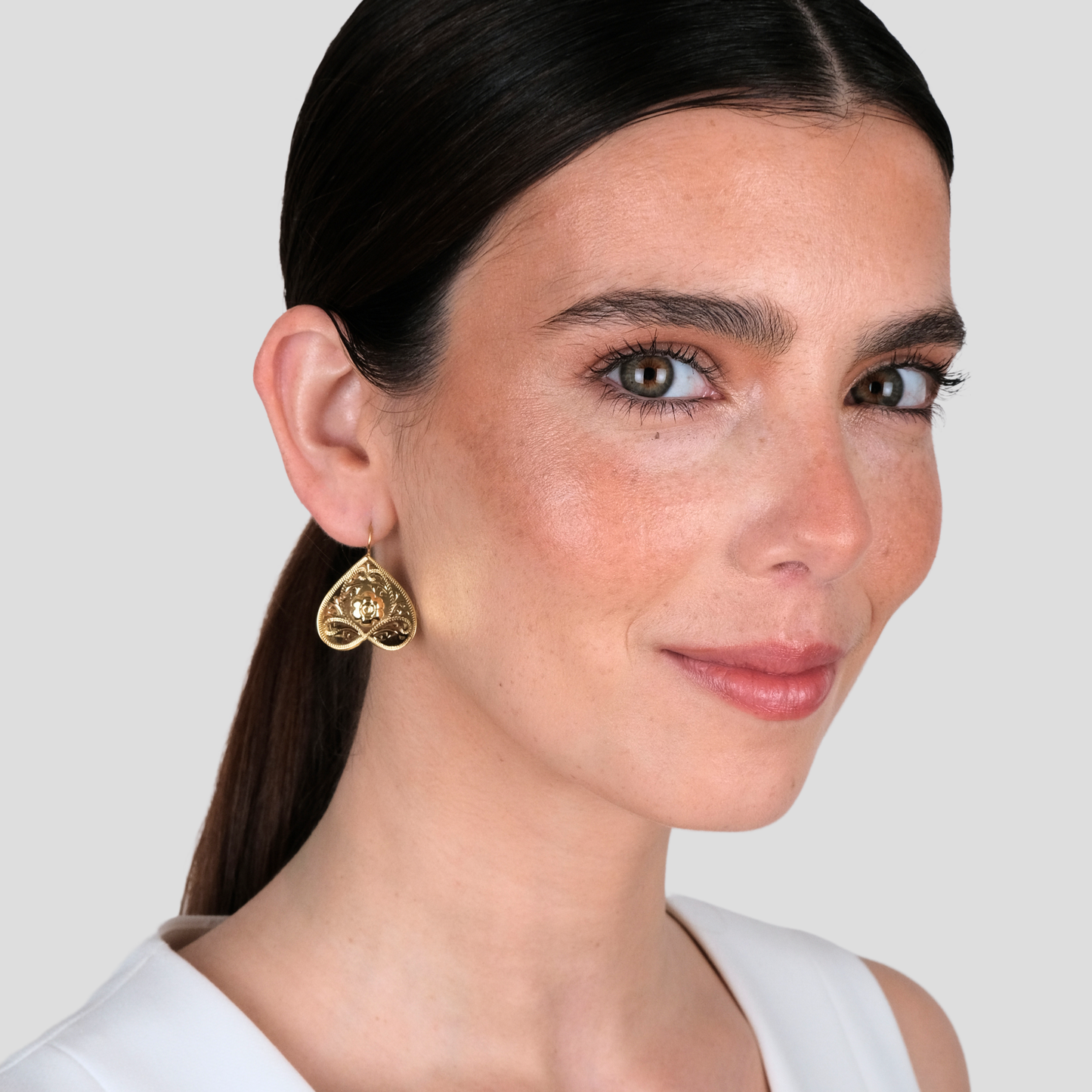 Earrings Rosa Amélia in Gold Plated Silver