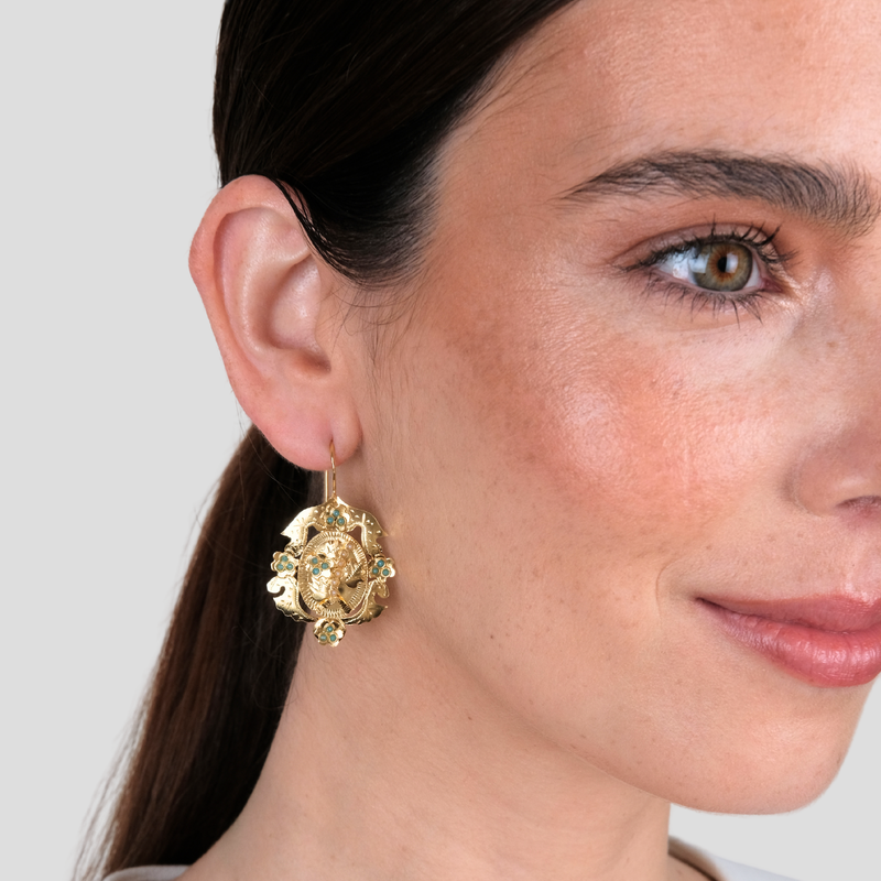 Earrings Grasshopper in Gold Plated Silver