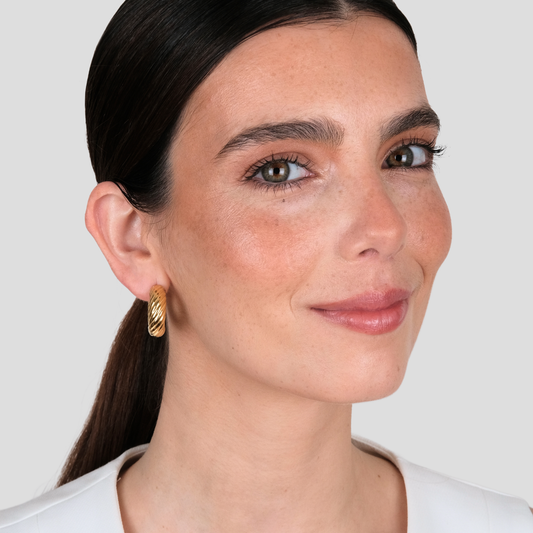 Pendientes Aros Entrelazados de Plata Bañada en Oro