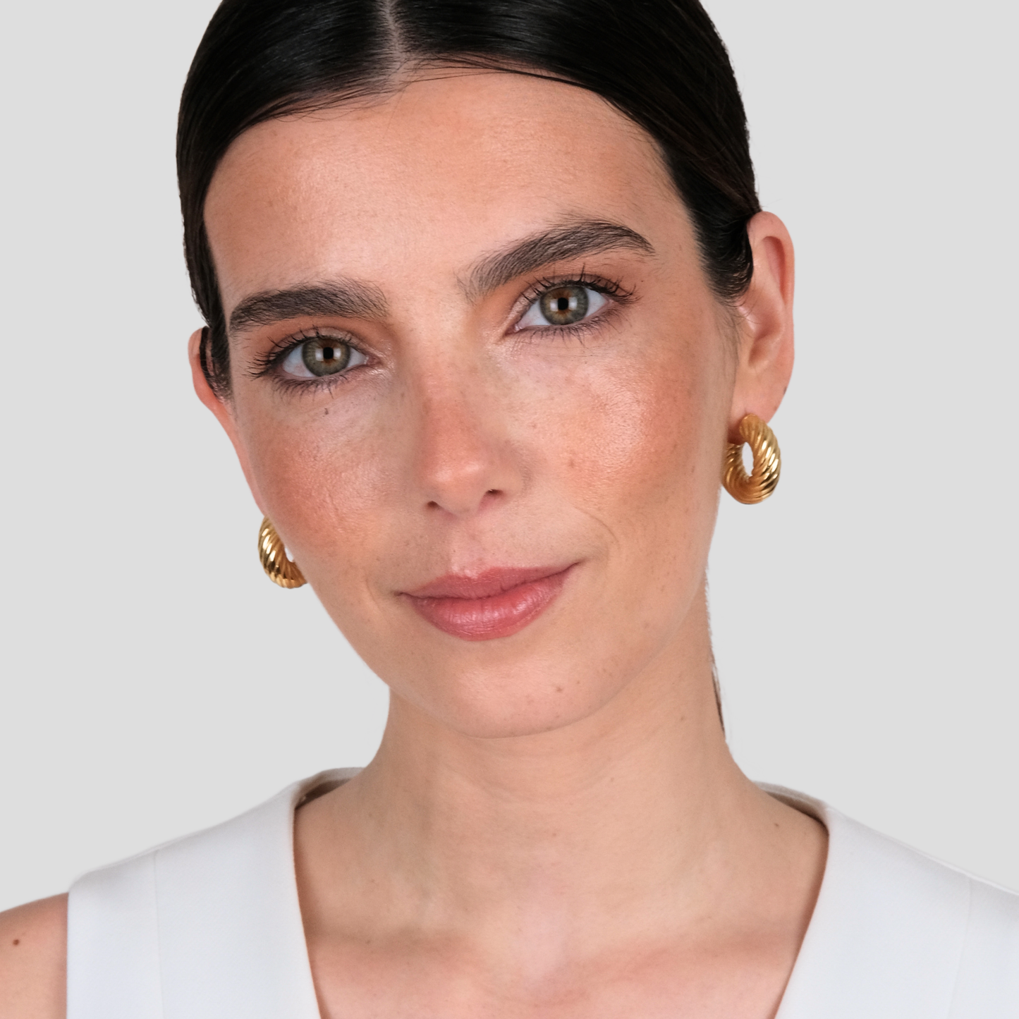 Ohrringe Verschlungene Creolen aus Vergoldetem Silber