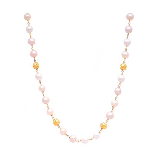 Colar Contas de Viana em Ouro 19,2Kt com Pérolas