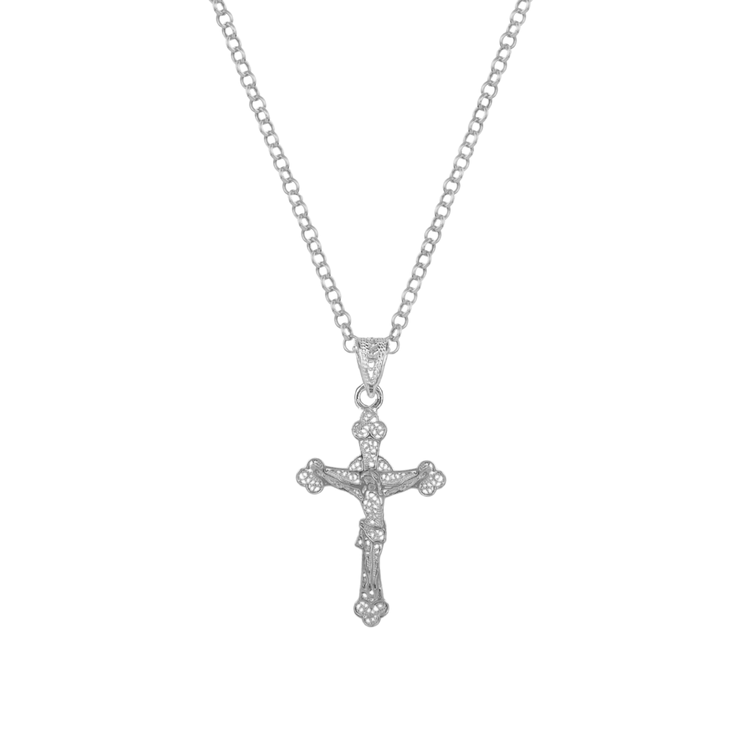 Necklace Crucifix Filigree in Silver