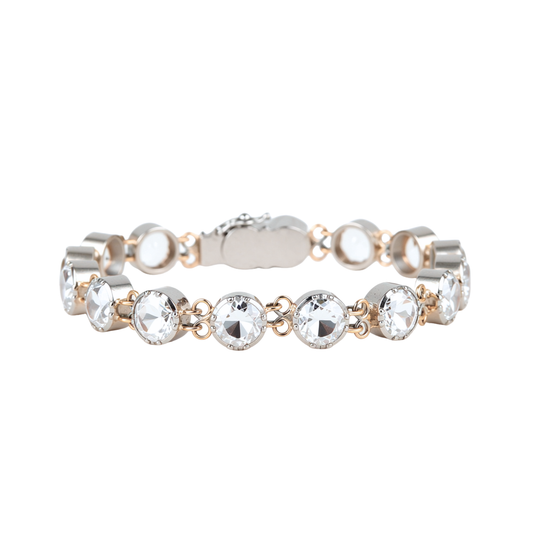 Bracelet Riviera Rock Crystal in Silver and Gold - Minas Novas Collection