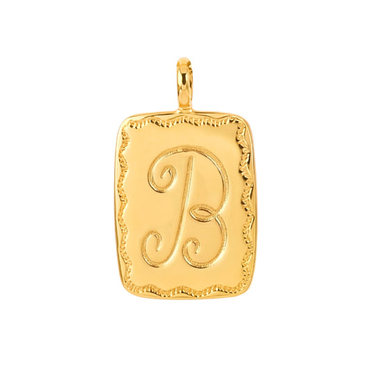Pendant Initial Letter in Gold Plated Silver