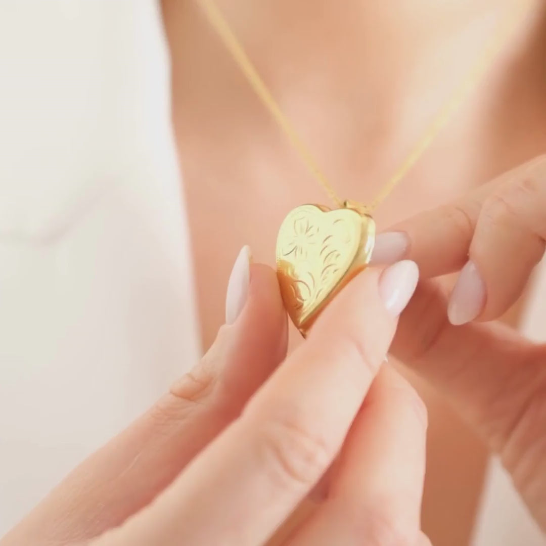 Necklace Open Heart in Gold Plated Silver