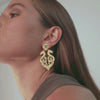 Earrings Queen Dragon XL Red in Gold Plated Silver