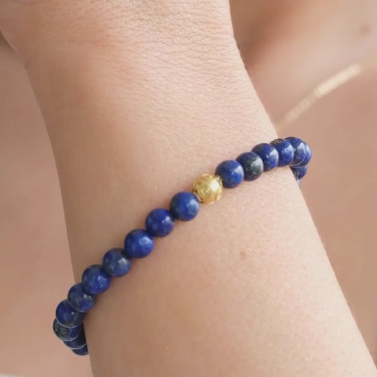 Bracelet Viana's Conta in 19,2Kt Gold with Lapis Lazuli