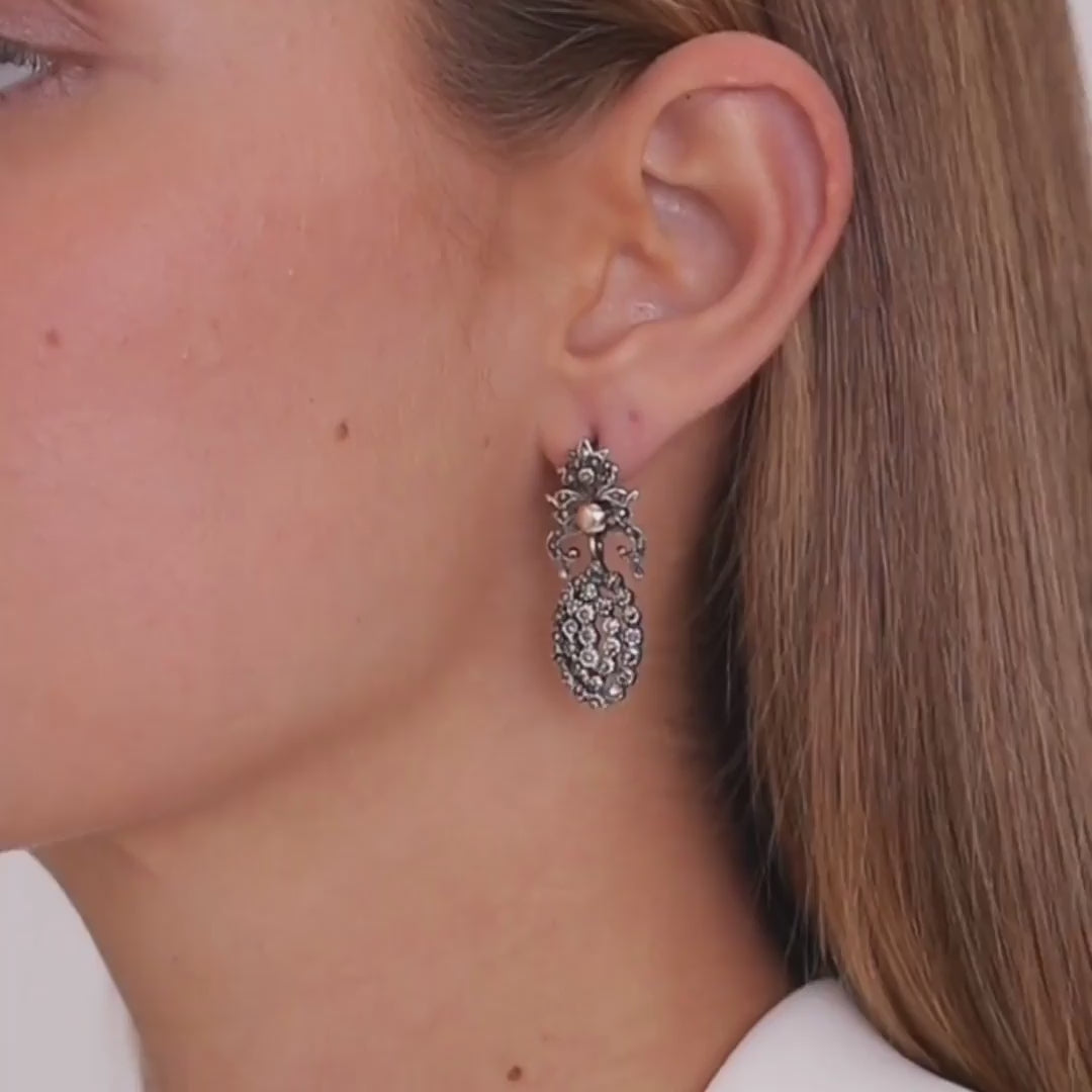Earrings Royalty in Silver and Gold