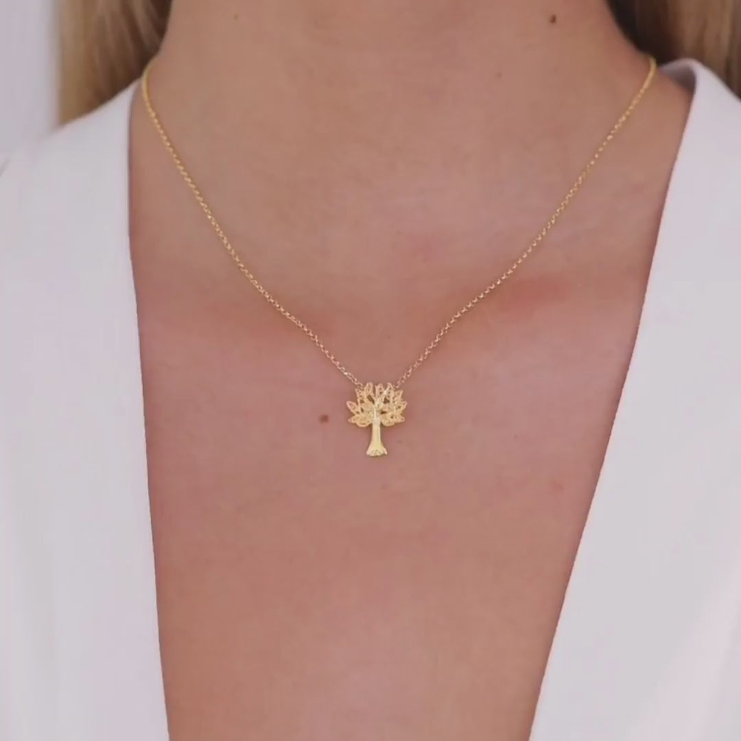 Necklace Cork Oak in Gold Plated Silver