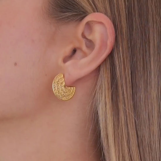 Earrings 3/4 Circles in Silver