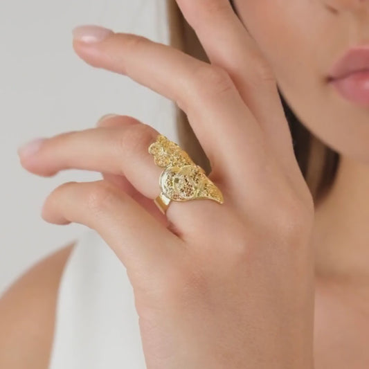 Ring Heart of Viana in Gold Plated Silver