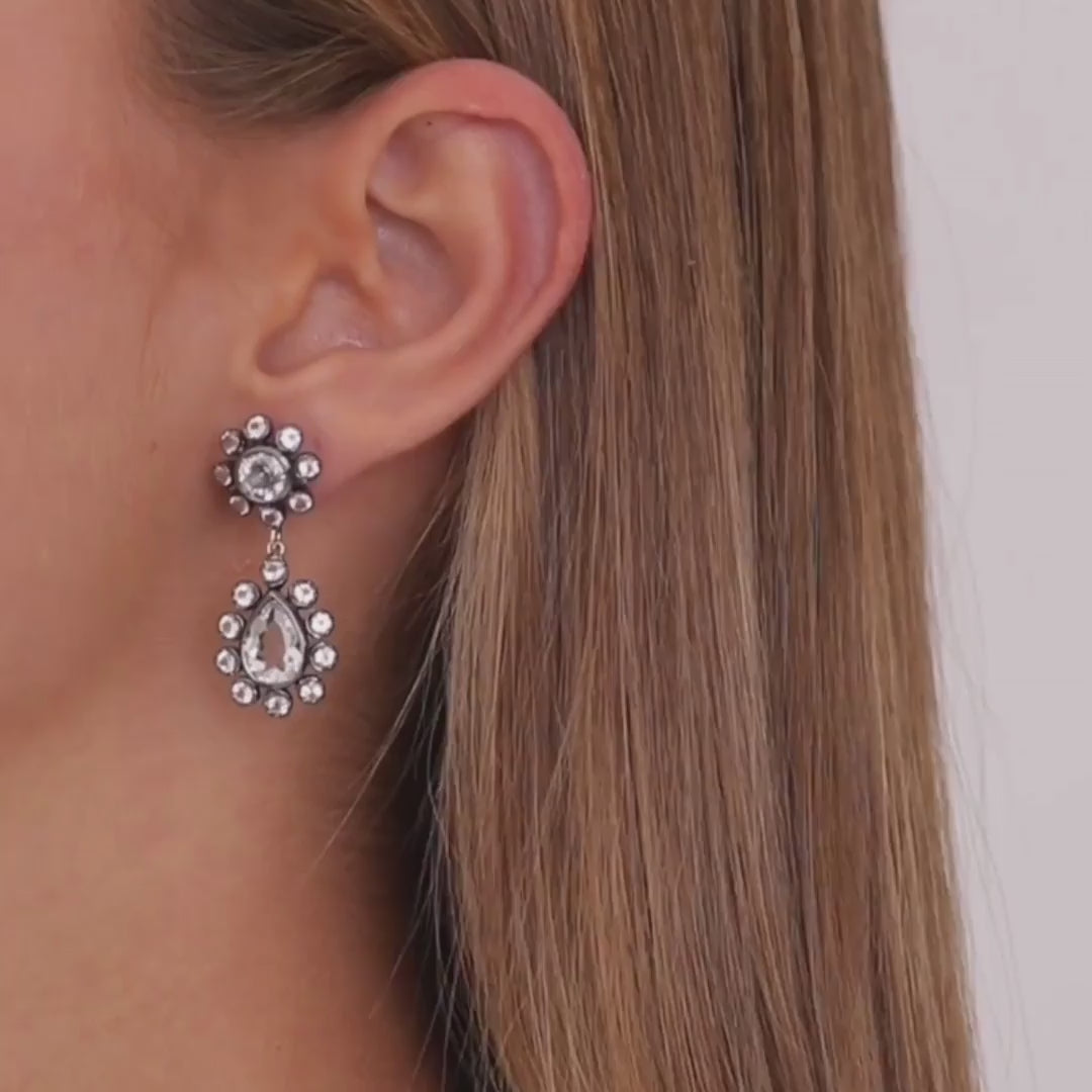Earrings Ciclo Rock Crystal in Silver and Gold