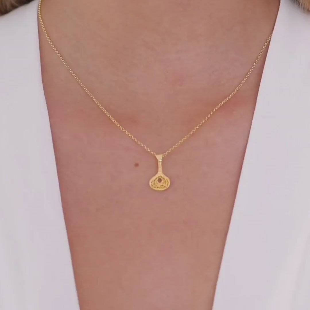 Necklace Guitar in Gold Plated Silver