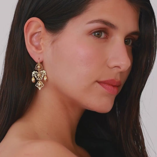 Earrings Sequilé in 19,2Kt Gold and Diamonds