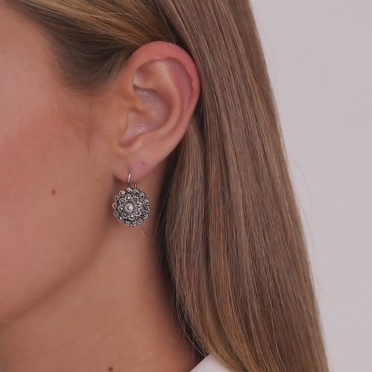 Earrings Pinecone of Marcasites in Silver
