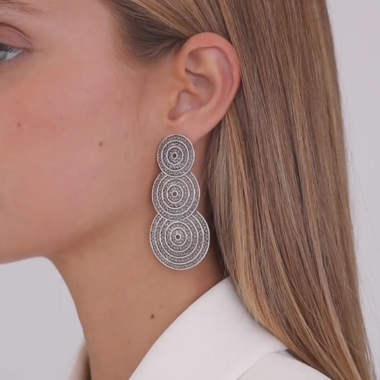 Earrings Three Circles in Silver