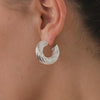 Earrings Hoops Intertwined in Silver