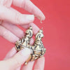 Earrings Baroque Arrecadas XL in Gold Plated Silver