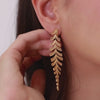 Earrings Palm Tree in Gold Plated Silver