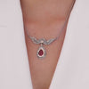 Necklace Tiara Red in Silver and Gold