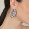 Earrings Monstera XL in Silver