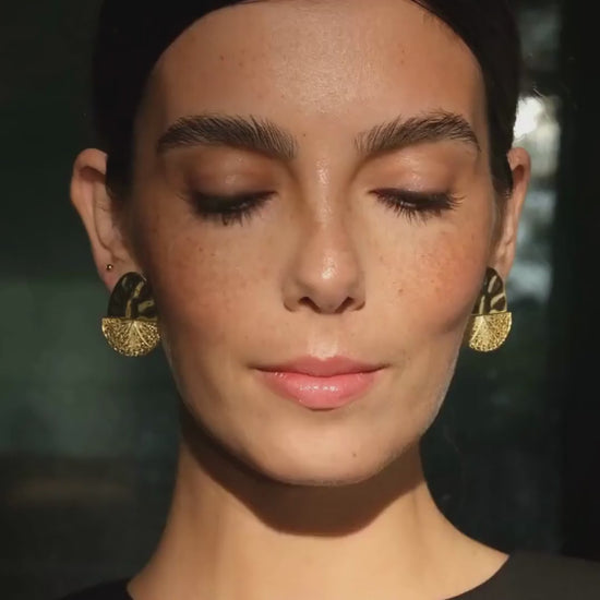 Earrings Boat Articulated in Gold Plated Silver