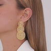 Earrings Three Circles in Gold Plated Silver
