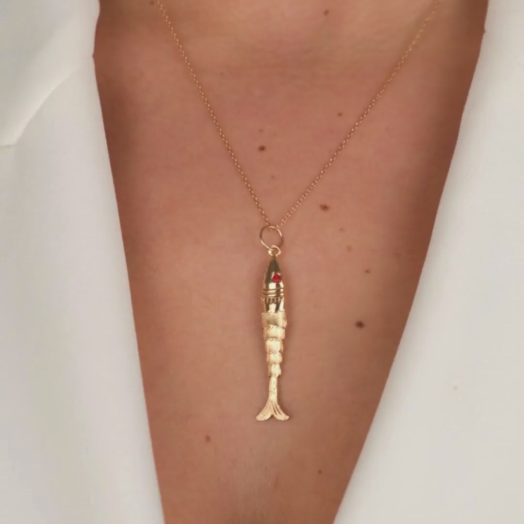 Pendant Sardine in 19,2Kt Gold