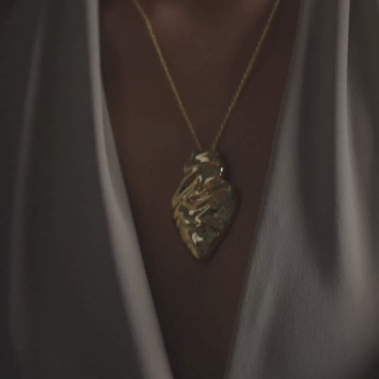 Necklace Melting Heart in Gold Plated Silver