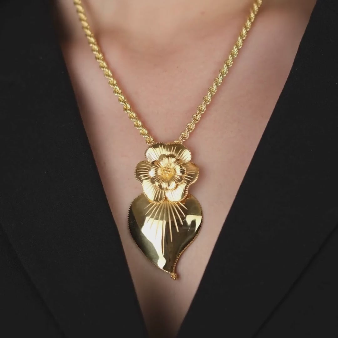 Necklace Heart of Amália in Gold Plated Silver