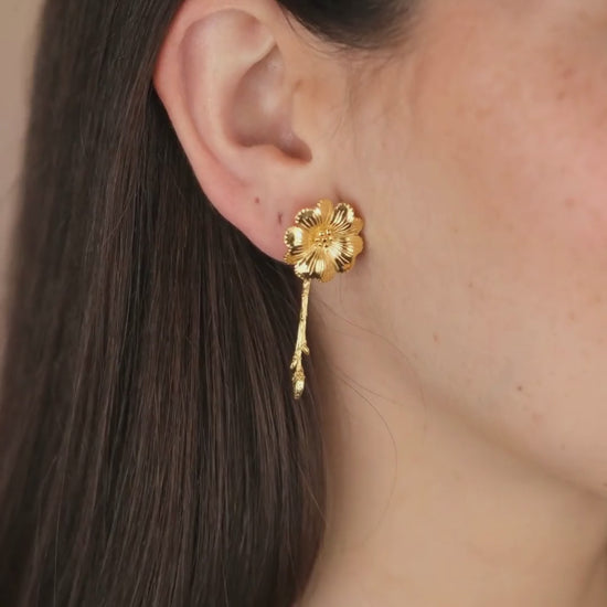 Earrings Amália Bloom in Gold Plated Silver