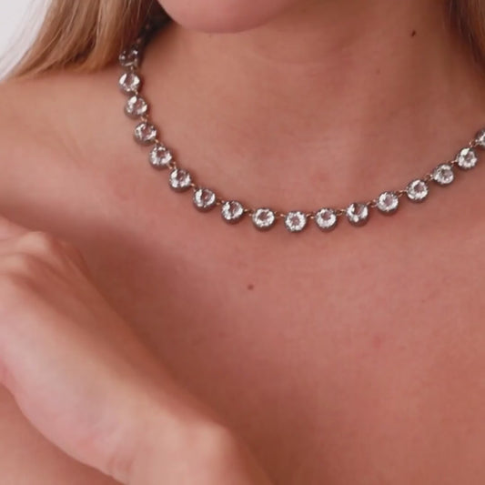 Necklace Riviera Rock Crystal in Silver and Gold