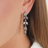 Earrings Leaves Rock Crystal in Silver and Gold