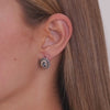 Earrings Blue Marcasites in Silver and Gold