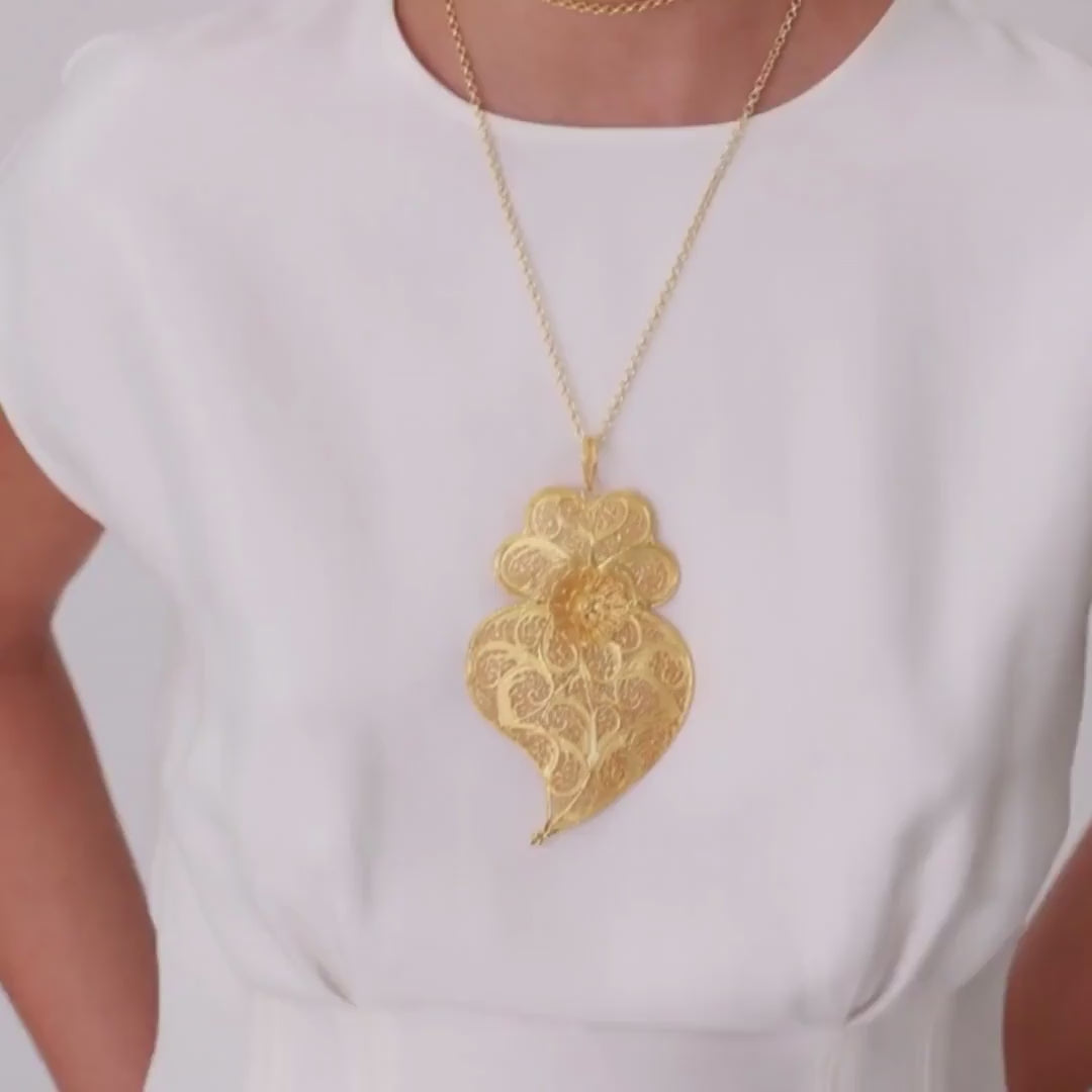 Necklace Heart of Viana XL in Gold Plated Silver
