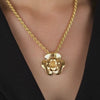 Necklace There Goes the Flower of Amália in Gold Plated Silver
