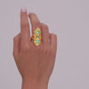 Ring Queen Green Triple in Gold Plated Silver