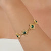 Bracelet Queen Green in Gold Plated Silver