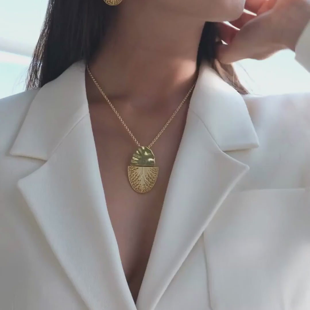 Necklace Oval Articulated XL in Gold Plated Silver